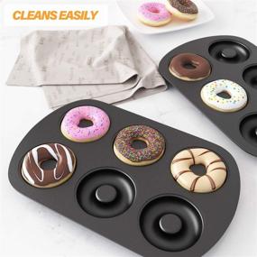 img 2 attached to 🍩 Превосходная антипригарная форма для выпечки пончиков с 6 ячейками, идеально подходит для приготовления индивидуальных пончиков диаметром 3 1/4 дюйма.