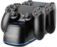 🎮 ps4 controller charging station with led light indicator for sony playstation 4/ps4 pro/ps4 slim controller by peoture - high-quality controller charger логотип