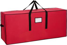 img 4 attached to 🎄 Sattiyrch Christmas Tree Storage Bag - Fits Up to 6ft Tall Artificial Tree - Heavy Duty 600D Canvas Red Storage Container with Dual Zipper and Durable Handles - 45x15x20 Inches