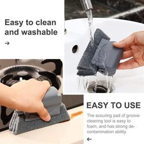 img 1 attached to Efficient 6-Piece Hand-held Cleaning Brushes for Door Window Grooves and Gaps – Gray