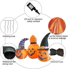 img 1 attached to 🎃 Spooky 5ft GOOSH Halloween Inflatables Outdoor Pumpkin Combo: Wizard Hat & LED Lights, Perfect Yard Decoration for Holiday Party