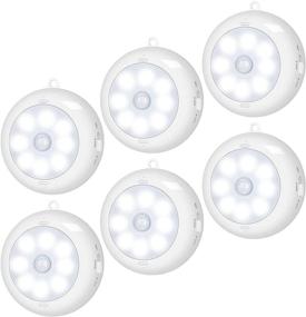 img 4 attached to 🔦 Enhance Ambiance with BLS LED Motion Sensor Light Indoor: Dimmable Closet Lights, Wireless Puck Lights for Wall, Step, Stair - 6 Pack