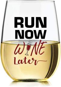 img 3 attached to 15oz Stemless Wine Glass with Funny Sayings - Run Now 🍷 Wine Later by Momstir: Unique Novelty for Runners, Athletes, and Wine Lovers