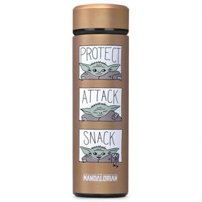 img 4 attached to Controller Gear The Mandalorian Snack Attack Protect Vacuum Insulated Water Bottle, Stainless Steel, Leak-proof, Wide Mouth, 17 oz, 500 ML, Bronze Copper (DWDSXXBTS-0MMD9)