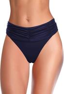 👙 shekini retro ruched mid waisted bikini bottom - women's swim tankinis brief logo