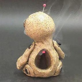 img 2 attached to 🎯 TWSOUL Voodoo Doll Cone Burner - Unique 4" Resin Incense Holder for Home and Office Décor, Ideal Gift for All Occasions (Left Head)!