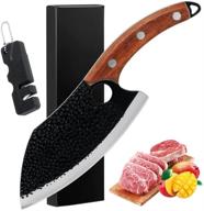 🔪 мясной нож "locuetyn butcher meat cleaver knife": ручная ковка, отделочный нож для повара - идеально подходит для овощного клейстера, квадратного клейвера и других предметов в кухне. логотип