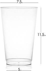 img 3 attached to 🍷 Clear Disposable Plastic Cups 14 Ounce (50 Pack) - Fancy Hard Plastic Cups for Parties, Weddings, Cocktails, and Tumblers - Party Accessories