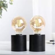 💡 jhy design set of 2 black cordless table lamps | battery operated 7" tall lamp lights with edison-style bulbs | ideal for living room, bedroom, weddings, parties, patio, indoor & outdoor events logo