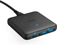 ⚡️ быстрая зарядка anker usb c, powerport atom iii slim настенное зарядное устройство с двумя портами usb c (макс. 45 вт) - 63 вт 4-портовое piq 3.0 & gan быстрое зарядное устройство для macbook, ноутбуков с usb c, ipad pro, iphone и других устройств логотип