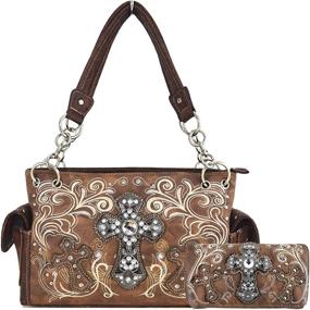 img 4 attached to 👜 Stylish Western Rhinestone Concealed Handbags: A Perfect Blend of Fashion and Functionality for Women's Shoulder Handbags & Wallets