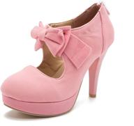 👠 vintage bowtie platform high heel dress shoes for women logo