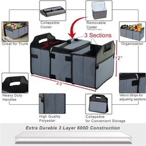 img 2 attached to Picnic at Ascot 3 Section Folding Trunk Organizer: Removable Cooler Included - USA Designed & Quality Approved