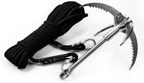 img 3 attached to 🪝 Cyfie 3/4-Claw Sawtooth Grappling Hook + 10m Stainless Steel Auxiliary Rope - Essential EDC Tool for Outdoor Activities; A Must-Have in Your Bug Out Bag