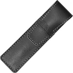 img 3 attached to 🖋️ Premium Black Genuine Leather Pen Case Sleeve by DiLoro - Elegant Single Pen Holder with Full Grain Texture