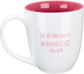 img 2 attached to 📚 Christian Art Gifts Inspirational Coffee Mug for Teachers: ‘Let all that you do be done in LOVE’ – 14 oz. Bible Verse Love Coffee Cup, ‘Big Heart’ & Corinthian 16:14