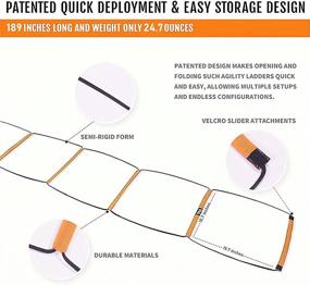 img 3 attached to ALPHAWORX Оборудование для тренировки скорости с помощью лестницы Agility - футбольные упражнения для ног - фитнес-тренировка для детей и взрослых - мгновенная установка и отсутствие запутывания - включает сумку для переноски (4/8/8+4/12 ступенек)