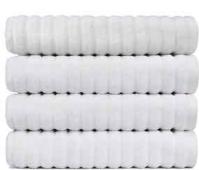 img 4 attached to 🏖️ Brazilian Luxury Towels - XL 36x70, 100% Cotton, Absorbent Wave – Set of 4, White, Ideal for Beach and Pool