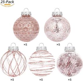 img 3 attached to 🎄 Shatterproof Clear Plastic Christmas Ball Ornaments - Set of 25 with Exquisite Rose Gold Decorations - 2.76" Xmas Decorations