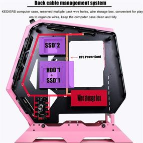 img 2 attached to 🖥️ KEDIERS Pink ATX Mid Tower PC Gaming Case - Open Tower Design - USB3.0 - Remote Control - 2 Tempered Glass Panels - Efficient Cooling System - Enhanced Airflow - Neat Cable Management - C-570