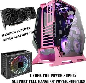 img 1 attached to 🖥️ KEDIERS Pink ATX Mid Tower PC Gaming Case - Open Tower Design - USB3.0 - Remote Control - 2 Tempered Glass Panels - Efficient Cooling System - Enhanced Airflow - Neat Cable Management - C-570