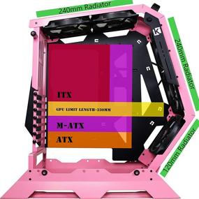 img 3 attached to 🖥️ KEDIERS Pink ATX Mid Tower PC Gaming Case - Open Tower Design - USB3.0 - Remote Control - 2 Tempered Glass Panels - Efficient Cooling System - Enhanced Airflow - Neat Cable Management - C-570