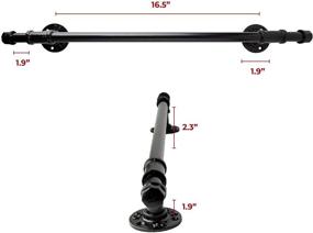 img 2 attached to Farmhouse Bathroom Décor Set – 4 Piece Industrial Pipe Bathroom Fixture: 1 Paper Holder, 1 Robe Hook, 1 Towel Ring & 1 Towel Bar in Matte Black – Bath Accessories with Screws & Anchors - Round