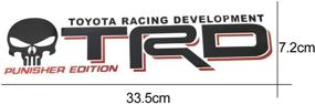 img 1 attached to Наклейки-декор «TRD Toyota Racing Development Skeleton Skull Punisher Edition» для грузовика, подходят для наружного оформления кузова. Черный и красный цвета. Совместимы с моделями Tacoma, Tundra, Neumaxx и другими.