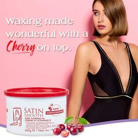img 3 attached to 🍒 Satin Smooth Wild Cherry Hard Wax: Vitamin-Infused Hair Removal Formula (14oz)