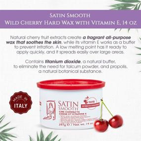 img 2 attached to 🍒 Satin Smooth Wild Cherry Hard Wax: Vitamin-Infused Hair Removal Formula (14oz)