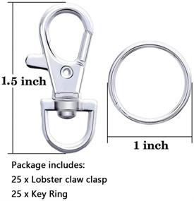img 3 attached to 🔗 25 шт Рогатые карабины из металла с поворотным карабином и кольцами для ключей - идеально подходят для изготовления украшений своими руками.