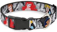 🐶 buckle-down plastic clip dog collar: princess pose prince scene - grays multi color | adjustable sizes for small, medium & large dogs logo