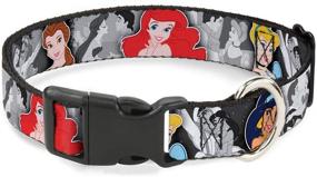 img 3 attached to 🐶 Buckle-Down Plastic Clip Dog Collar: Princess Pose Prince Scene - Grays Multi Color | Adjustable Sizes for Small, Medium & Large Dogs