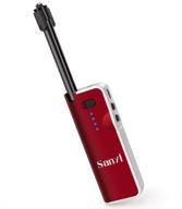 🔥 sanyi electric arc lighter: telescopic flameless windproof usb lighter with led display for fireworks, bbq, camping, and cooking logo