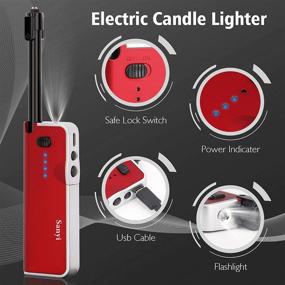 img 3 attached to 🔥 Sanyi Electric Arc Lighter: Telescopic Flameless Windproof USB Lighter with LED Display for Fireworks, BBQ, Camping, and Cooking