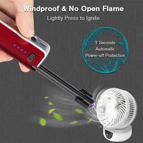 img 1 attached to 🔥 Sanyi Electric Arc Lighter: Telescopic Flameless Windproof USB Lighter with LED Display for Fireworks, BBQ, Camping, and Cooking