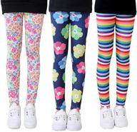 👧 verala girls stretch leggings: trendy 3-pack yoga pants with soft flower and star prints - ankle length, size 3-11 logo