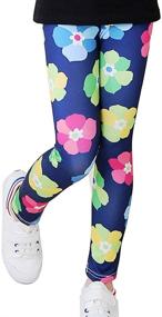 img 2 attached to 👧 Verala Girls Stretch Leggings: Trendy 3-Pack Yoga Pants with Soft Flower and Star Prints - Ankle Length, Size 3-11