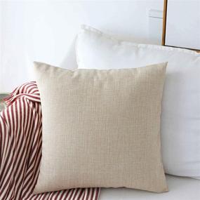 img 4 attached to 🛋️Подушка-чехол для банкетки из европейского бязевого льна "Burlap Linen" - Home Brilliant, 20x20 (50x50см), естественный оттенок.