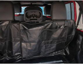 img 2 attached to 🐾 Waterproof Pet Seat Cargo Liner Cover for Wrangler JK JL 2007-2020 4Door - Large Size Hammock with Stain-Resistant, Non-Slip Backing - Heavy Duty Oxford Material