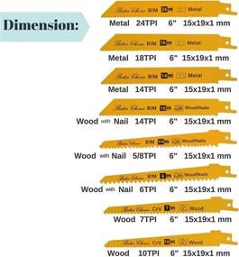 img 2 attached to Bates- Reciprocating Saw Blades - 8 Pack - Metal & Wood Cutting, Saw Blade Set