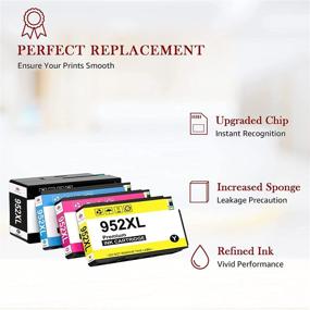img 3 attached to 🖨️ Remanufactured Ink-Cartridge Replacement for HP 952XL: Toner Kingdom (4-Pack)