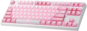 img 4 attached to 💕 TKL Mechanical Keyboard: Compact Pink Gaming Keyboard with RGB Rainbow Backlight and Blue Switches for Windows/Mac - Includes Type C Adapter