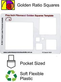 img 3 attached to Enhance Your Artistic Precision with CLPA 6 Inch Clear Plastic Fibonacci Golden Ratio Squares Drawing Template Set