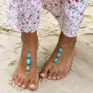 бирюзовый браслет edary ножные браслеты barefoot логотип
