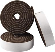 🪑 softtouch 1 inch x 60 inch heavy-duty self-stick felt furniture strip roll - brown (3 pack) - protect surfaces from scratches and damage logo