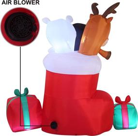 img 1 attached to Joiedomi 6 FT Tall Inflatable Merry Christmas Stocking with LEDs for Indoor and Outdoor Winter Decorations – Perfect for Christmas Party, Yard, Garden, and Lawn Inflatables