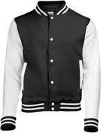 🧥 awdis hoods boys' varsity letterman jacket: classic style with modern twist logo