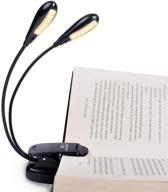 📚 vekkia 12 led rechargeable warm book light/music stand light with dual heads, clip on reading light for bed, eye protection- illuminates 2 full pages. ideal for bookworms & kids логотип