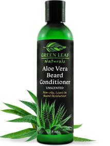 img 4 attached to Green Leaf Naturals Aloe Vera Beard Conditioner and Softener for Men - Leave-In Moisturizer, Oil-Free, No Mess - Fragrance-Free - 8 oz